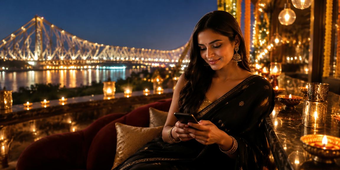 Festive Diwali scene with Kolkata rummy players